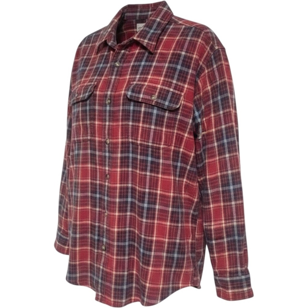 Carhartt Red Plaid Heavyweight Cotton Button Down Shirt Mens XL